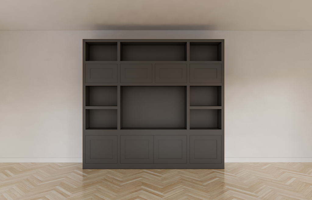 Atengo Fächerschrank - 250x45x230H cm - push-to-open Türen - offene Fächer