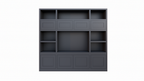 Atengo Fächerschrank - 250x45x230H cm - push-to-open Türen - offene Fächer