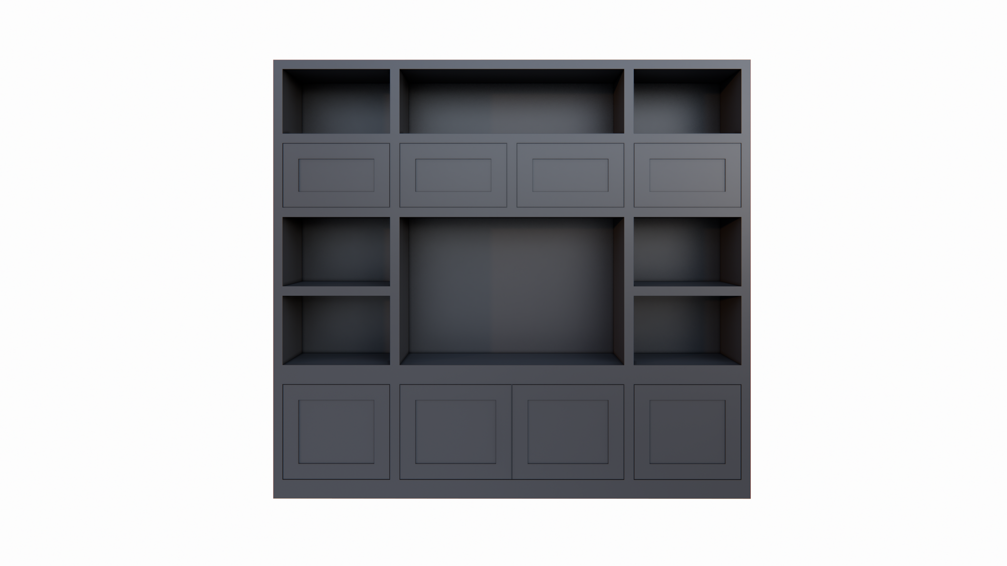 Atengo Fächerschrank - 250x45x230H cm - push-to-open Türen - offene Fächer
