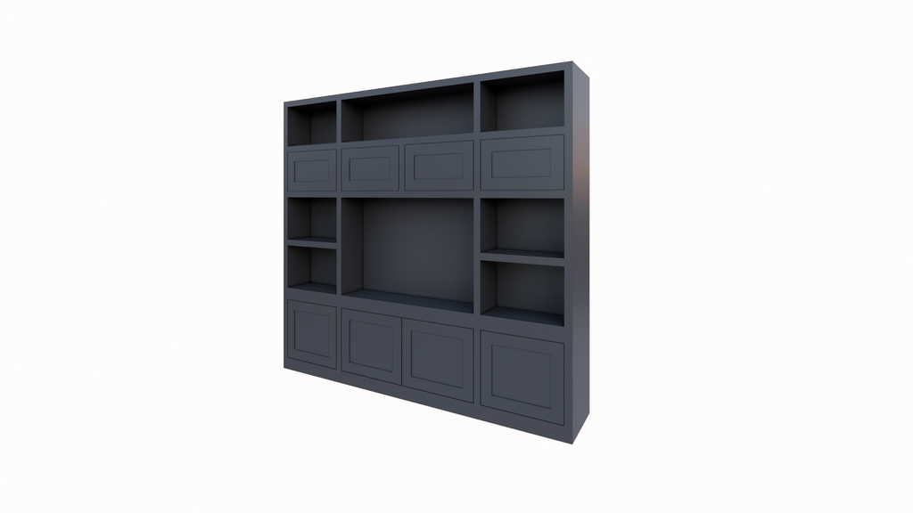 Atengo Fächerschrank - 250x45x230H cm - push-to-open Türen - offene Fächer