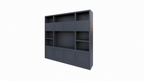 Atengo Fächerschrank - 250x45x230H cm - push-to-open Türen - offene Fächer