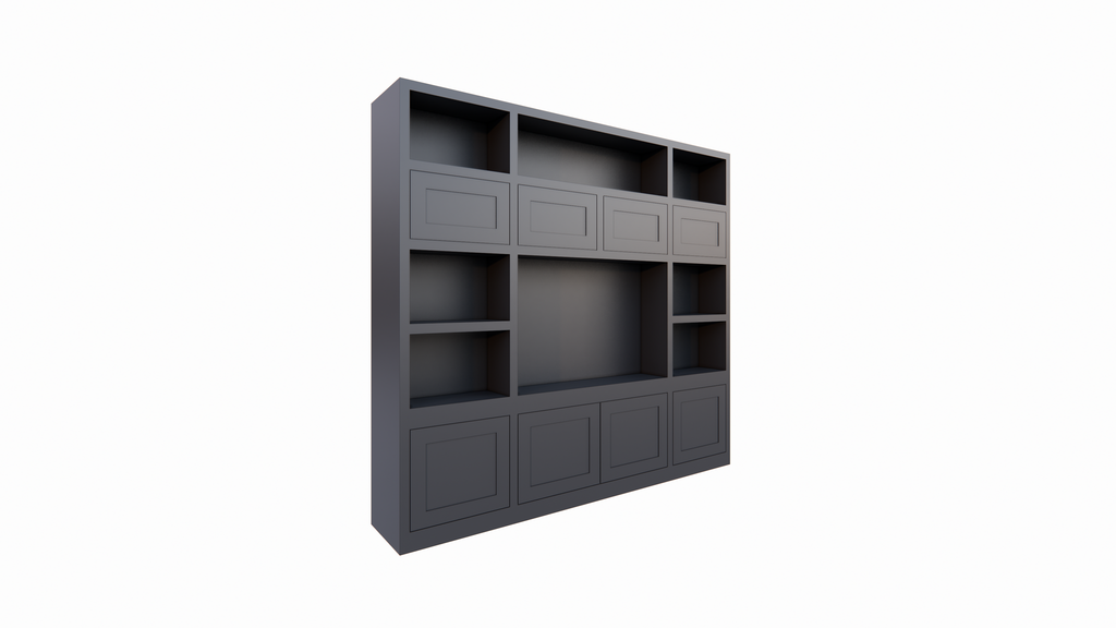 Atengo Fächerschrank - 250x45x230H cm - push-to-open Türen - offene Fächer