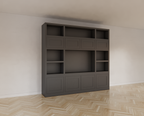 Atengo Fächerschrank - 250x45x230H cm - push-to-open Türen - offene Fächer