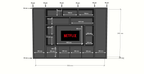 TV-Fachschrank Austin - 350x40x240H cm - offene Fächer - 6 grifflose geschlossene Türen - TV-Fach - Cinewall - schlankes Design