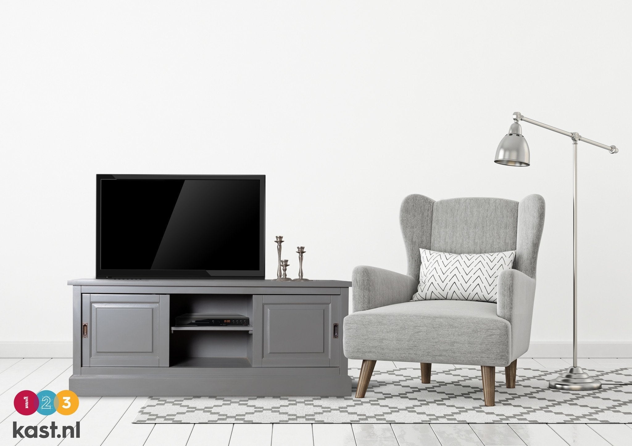 Avignon TV Sideboard - 150x48x60H cm - 2 Schiebetüren - offenes Mittelfach - mit Kabeldurchlass