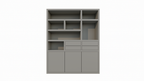 Avola Fachschrank - 180x35x220H cm - push-to-open Türen - 4 push-to-open Schubladen