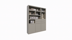 Avola Fachschrank - 180x35x220H cm - push-to-open Türen - 4 push-to-open Schubladen