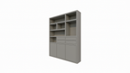 Avola Fachschrank - 180x35x220H cm - push-to-open Türen - 4 push-to-open Schubladen