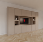 TV-Fachschrank Bali - 350x40x210H cm - 10 push-to-open Türen - 5 offene Fächer