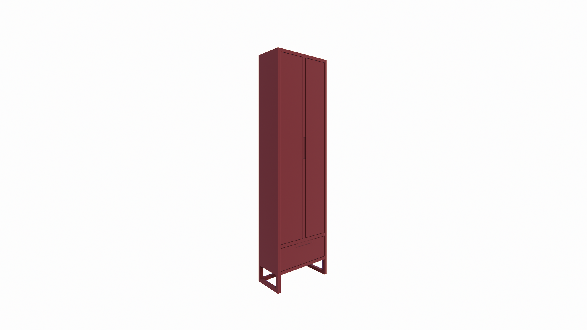 Bandon Schrank - 60x30x210H cm - auf Beinen - Soft-Close-Schublade