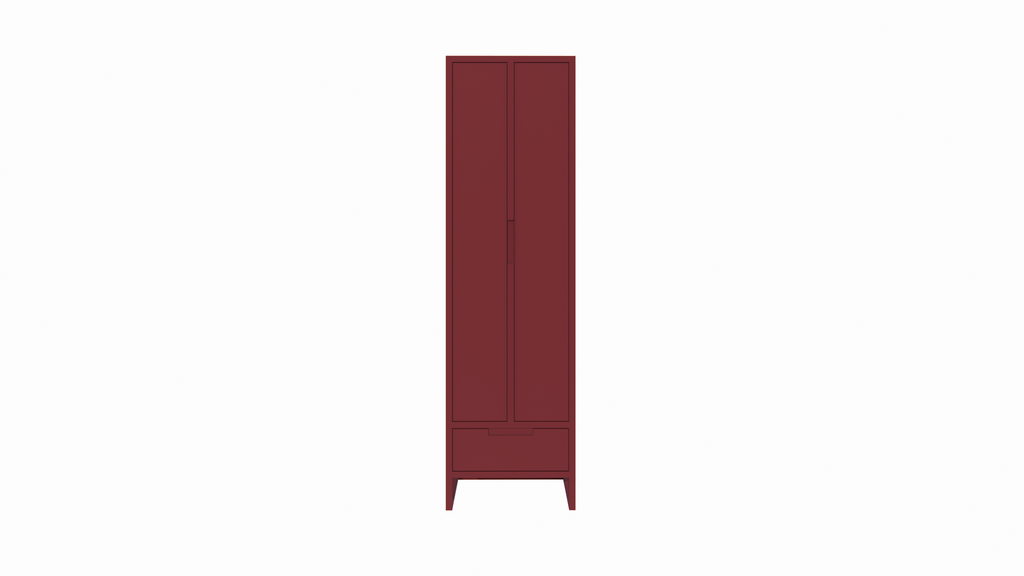 Bandon Schrank - 60x30x210H cm - auf Beinen - Soft-Close-Schublade