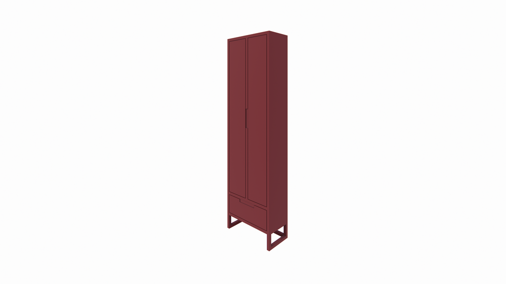 Bandon Schrank - 60x30x210H cm - auf Beinen - Soft-Close-Schublade