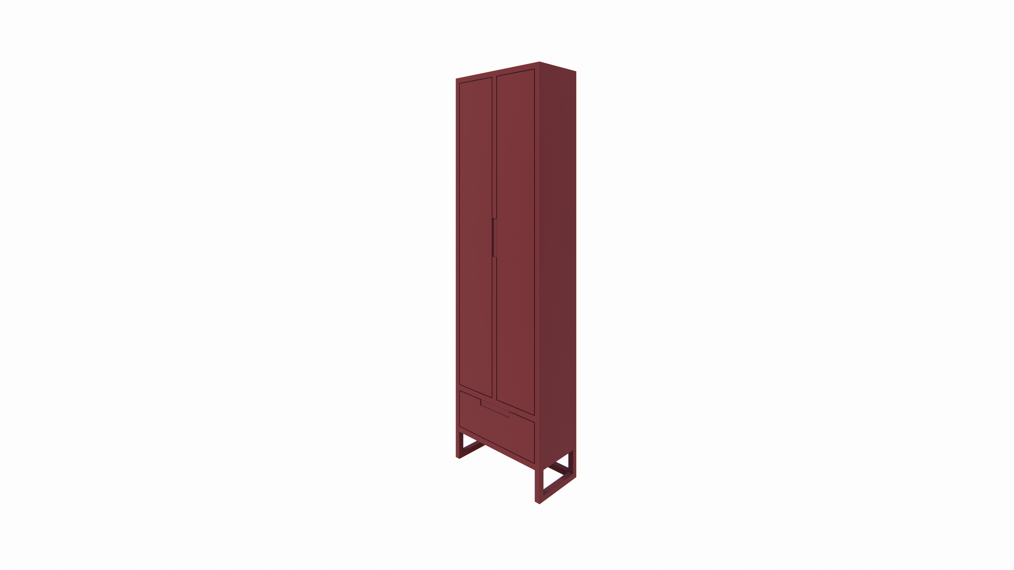Bandon Schrank - 60x30x210H cm - auf Beinen - Soft-Close-Schublade