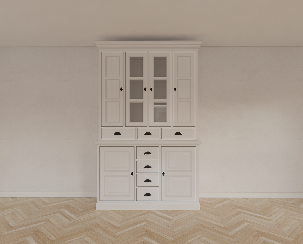 Buffetschrank Bangkok - 150x50x240H cm - 6 Türen - 7 Soft-Close-Schubladen - 2 Glastüren