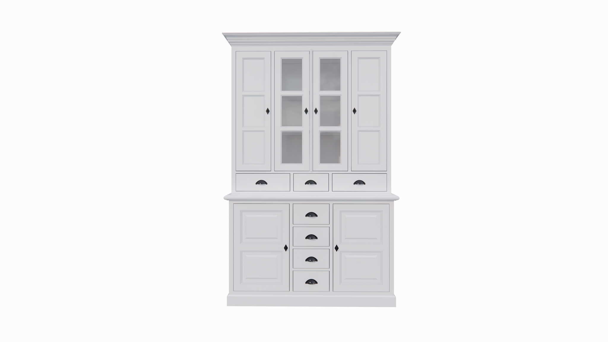 Buffetschrank Bangkok - 150x50x240H cm - 6 Türen - 7 Soft-Close-Schubladen - 2 Glastüren