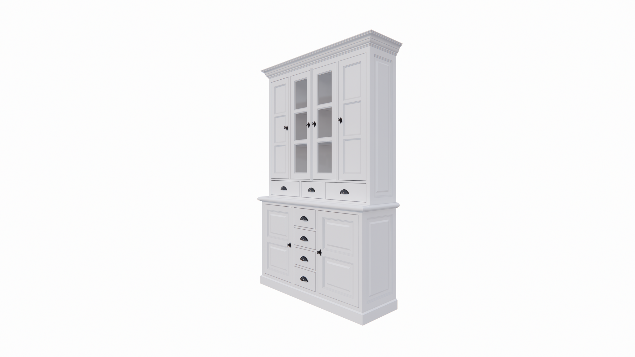 Buffetschrank Bangkok - 150x50x240H cm - 6 Türen - 7 Soft-Close-Schubladen - 2 Glastüren