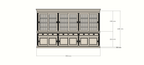 Buffetschrank Bari - 390x50x240H cm - Mittelrahmen Eiche - Oberrahmen Eiche - Rückwand Eiche - mit Schiebetüren und Soft-Close-Schubladen