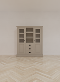 Buffetschrank Barletta - 140x48x160H cm - Dienstmädchenschrank - 2 Schranktüren - offener Mittelraum - 3 Soft-Close-Schubladen
