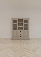 Buffetschrank Barletta - 140x48x160H cm - Dienstmädchenschrank - 2 Schranktüren - offener Mittelraum - 3 Soft-Close-Schubladen