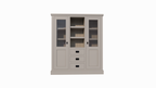 Buffetschrank Barletta - 140x48x160H cm - Dienstmädchenschrank - 2 Schranktüren - offener Mittelraum - 3 Soft-Close-Schubladen