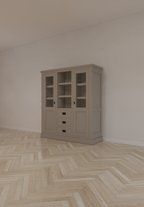 Buffetschrank Barletta - 140x48x160H cm - Dienstmädchenschrank - 2 Schranktüren - offener Mittelraum - 3 Soft-Close-Schubladen