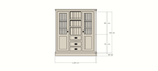 Buffetschrank Barletta - 140x48x160H cm - Dienstmädchenschrank - 2 Schranktüren - offener Mittelraum - 3 Soft-Close-Schubladen
