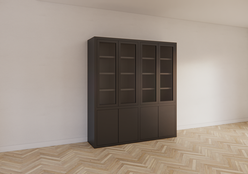 Bayonne Vitrine - 200x50x220H cm - Push-to-open Türen