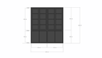 Bayonne Vitrine - 200x50x220H cm - Push-to-open Türen