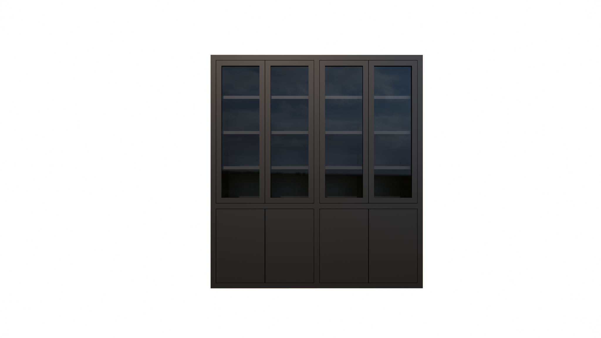 Bayonne Vitrine - 200x50x220H cm - Push-to-open Türen
