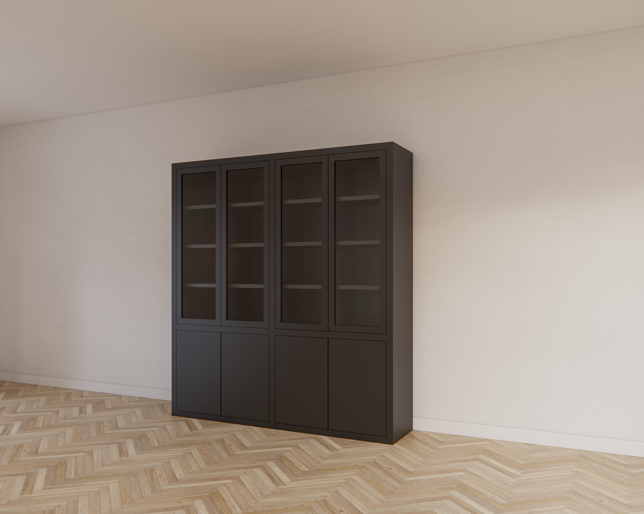 Bayonne Vitrine - 200x50x220H cm - Push-to-open Türen