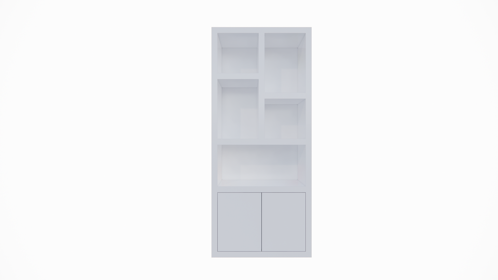 Fächerschrank Basel - 100x40x230H cm - 6cm Fachbodenstärke - 2 offene Türen - 5 offene Fächer
