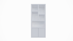 Fächerschrank Basel - 100x40x230H cm - 6cm Fachbodenstärke - 2 offene Türen - 5 offene Fächer