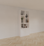 Fächerschrank Basel - 100x40x230H cm - 6cm Fachbodenstärke - 2 offene Türen - 5 offene Fächer