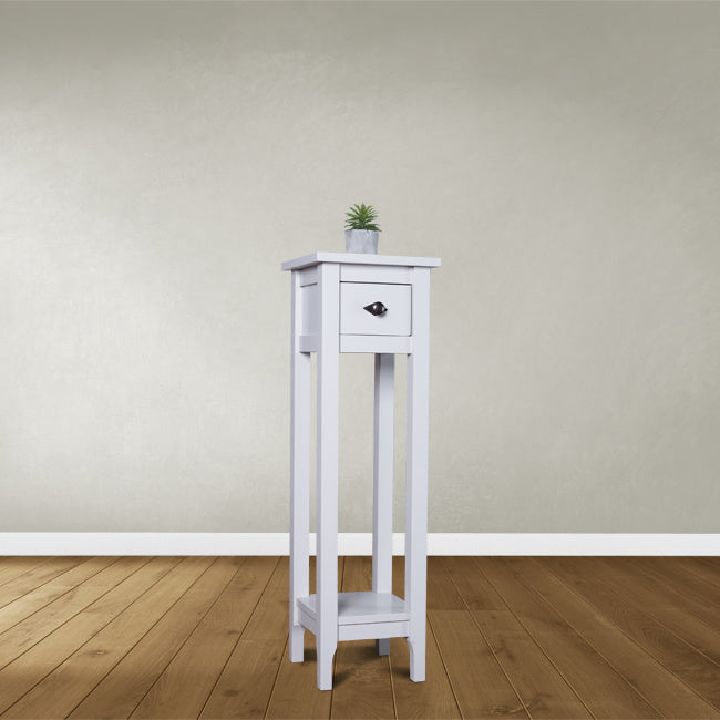 Beistelltisch Trois - 30x30x100H cm - 1 Schublade - 1 Ablage