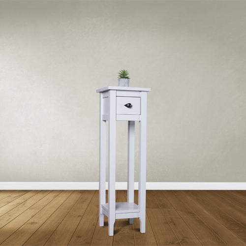 Beistelltisch Trois - 30x30x100H cm - 1 Schublade - 1 Ablage
