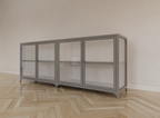 Sideboard/Theke Belo - 200x45x80H cm - 4 Flügeltüren - Ganzglas