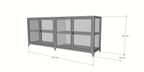 Sideboard/Theke Belo - 200x45x80H cm - 4 Flügeltüren - Ganzglas