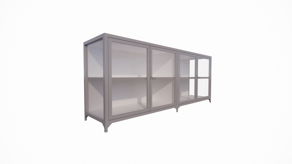 Sideboard/Theke Belo - 200x45x80H cm - 4 Flügeltüren - Ganzglas