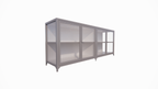 Sideboard/Theke Belo - 200x45x80H cm - 4 Flügeltüren - Ganzglas