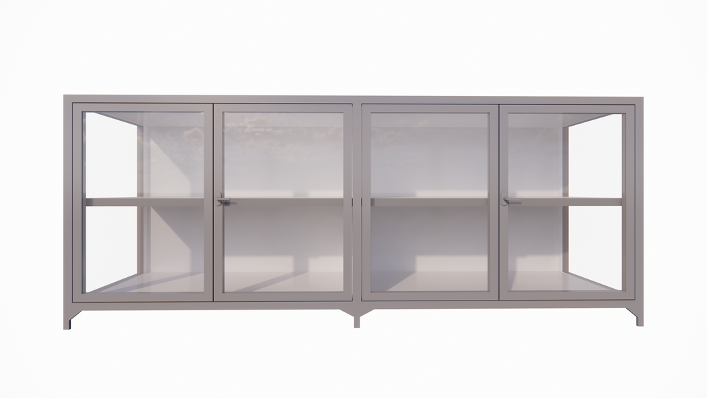 Sideboard/Theke Belo - 200x45x80H cm - 4 Flügeltüren - Ganzglas