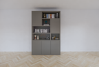 Bendigo Fächerschrank - 152x45x235H cm - 5 push-to-open Türen - 5 offene Fächer - 4cm Fachbodenstärke