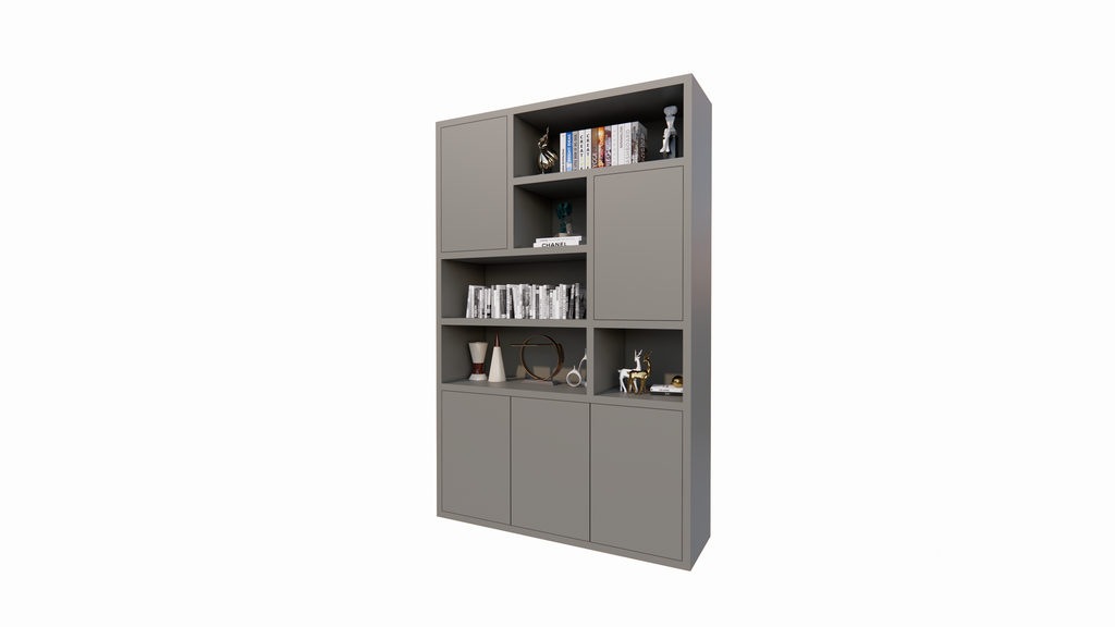 Bendigo Fächerschrank - 152x45x235H cm - 5 push-to-open Türen - 5 offene Fächer - 4cm Fachbodenstärke