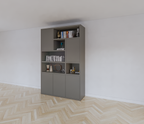 Bendigo Fächerschrank - 152x45x235H cm - 5 push-to-open Türen - 5 offene Fächer - 4cm Fachbodenstärke