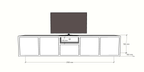 Benniras TV-Sideboard - 250x40x50H cm - 5 push-to-open Türen - offenes Mittelfach - schlankes Design