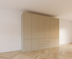 Bermuda für Kleidung - 300x60x240H cm - 4 Schubladen mit Push-to-Open-Funktion - Türen mit Push-to-Open-Funktion - glatte Oberfläche
