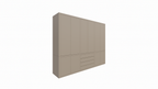 Bermuda für Kleidung - 300x60x240H cm - 4 Schubladen mit Push-to-Open-Funktion - Türen mit Push-to-Open-Funktion - glatte Oberfläche