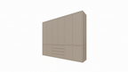 Bermuda für Kleidung - 300x60x240H cm - 4 Schubladen mit Push-to-Open-Funktion - Türen mit Push-to-Open-Funktion - glatte Oberfläche