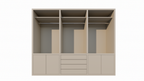 Bermuda für Kleidung - 300x60x240H cm - 4 Schubladen mit Push-to-Open-Funktion - Türen mit Push-to-Open-Funktion - glatte Oberfläche