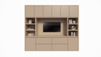 TV-Fachschrank Biarritz - 260x40x220H cm - TV-Fach - Cinewall - push to open Türen - grifflose Soft-Close-Schubladen - offene Fächer - schlankes Design - 5cm Fachboden- und Rahmenstärke