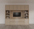 TV-Fachschrank Biarritz - 260x40x220H cm - TV-Fach - Cinewall - push to open Türen - grifflose Soft-Close-Schubladen - offene Fächer - schlankes Design - 5cm Fachboden- und Rahmenstärke